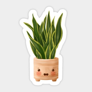 Cute Plant Illustration, Snake Plant 3 Sticker